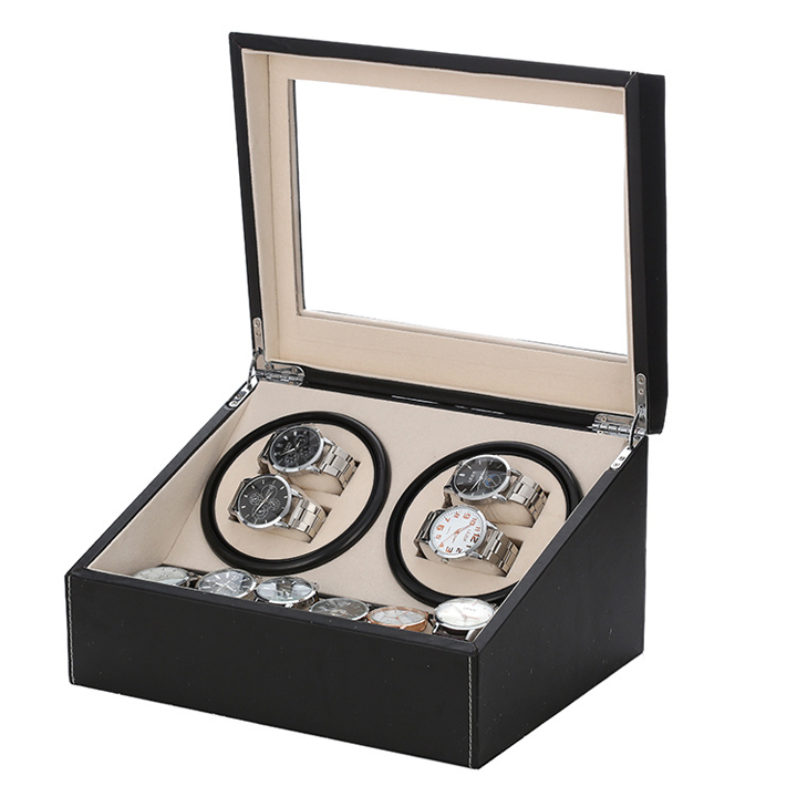Hộp xoay đồng hồ Paul Design Gentlemen 4 khóa vân tay - HT Luxury